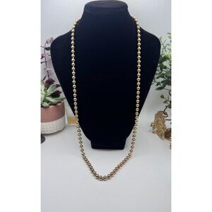 Premier Design 30” Gold Tone Ball Bead Metal Necklace- Gold Tone Long Necklace